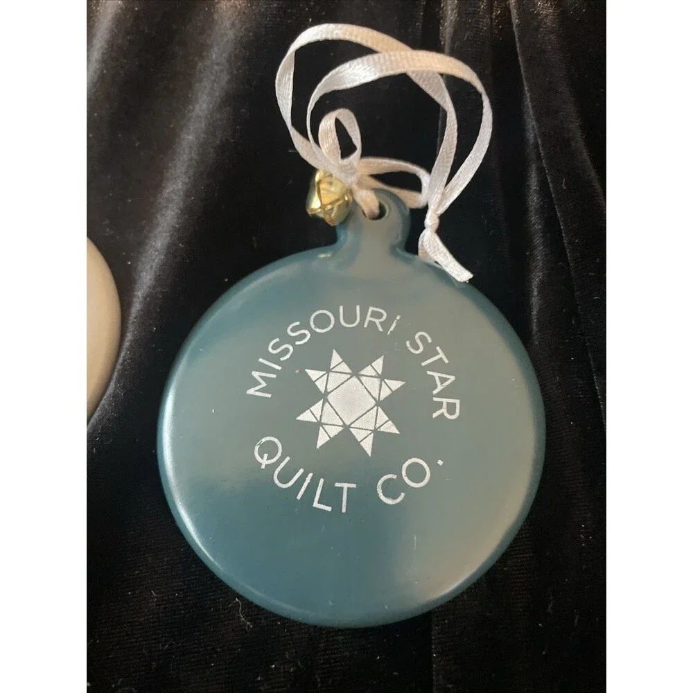 Set of 2 Ceramic Ornaments Missouri Star Quilt Co Christmas Ornaments
